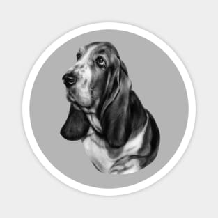 Hand painted Basset Hound Artwork Magnet